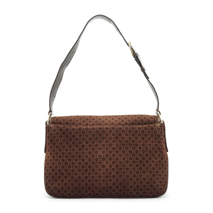 Vintage GG Suede Shoulder Bag with Coin Case