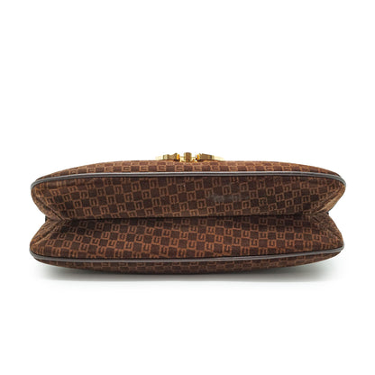 Vintage GG Suede Shoulder Bag with Coin Case