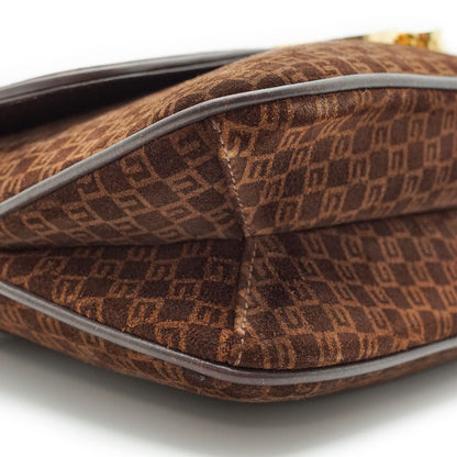 Vintage GG Suede Shoulder Bag with Coin Case