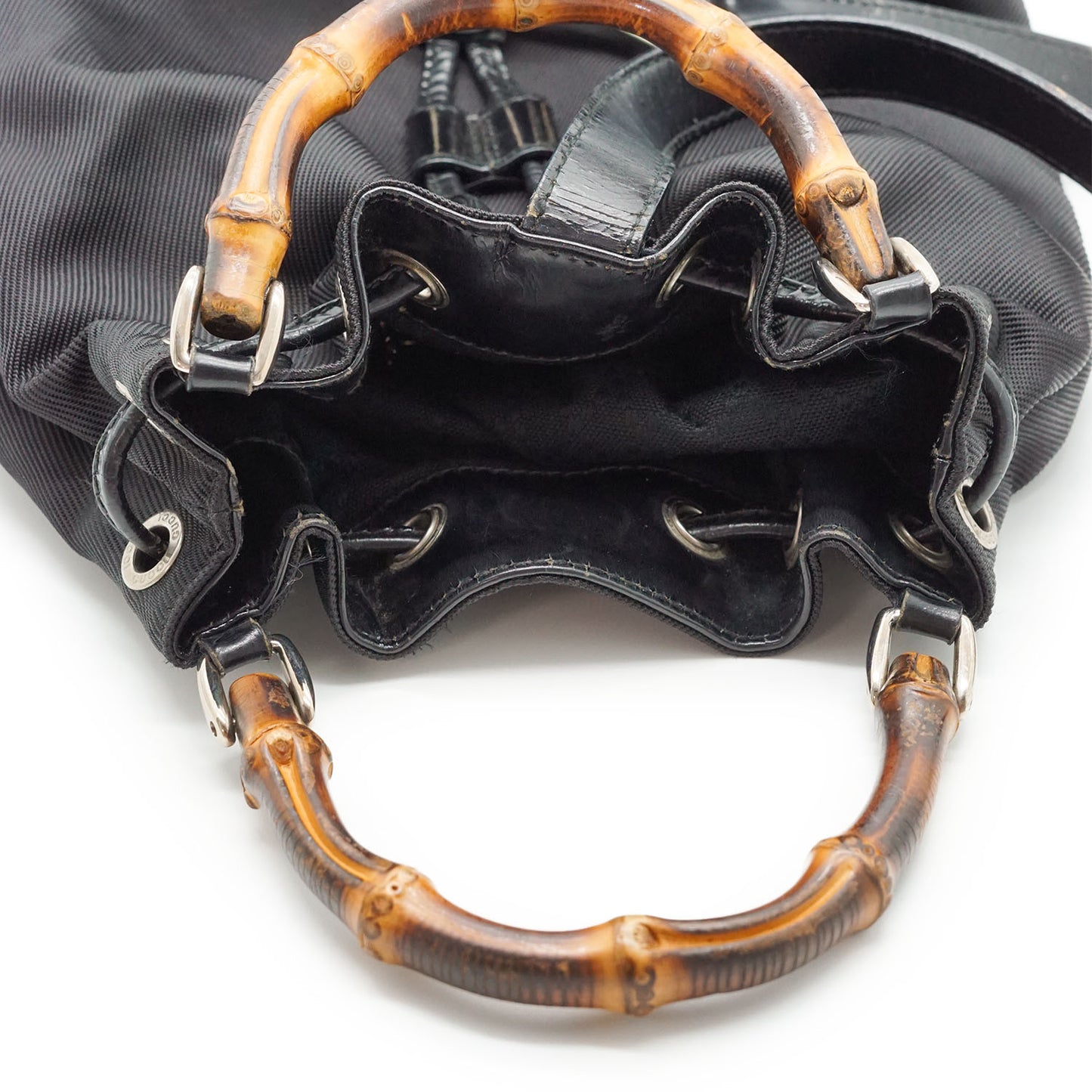 Bamboo Nylon Mini Bucket Bag