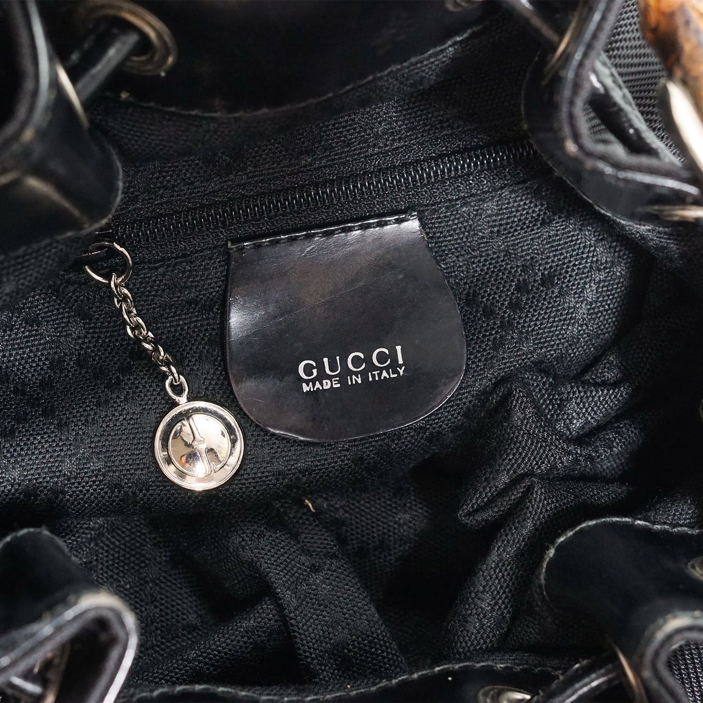 Bamboo Nylon Mini Bucket Bag