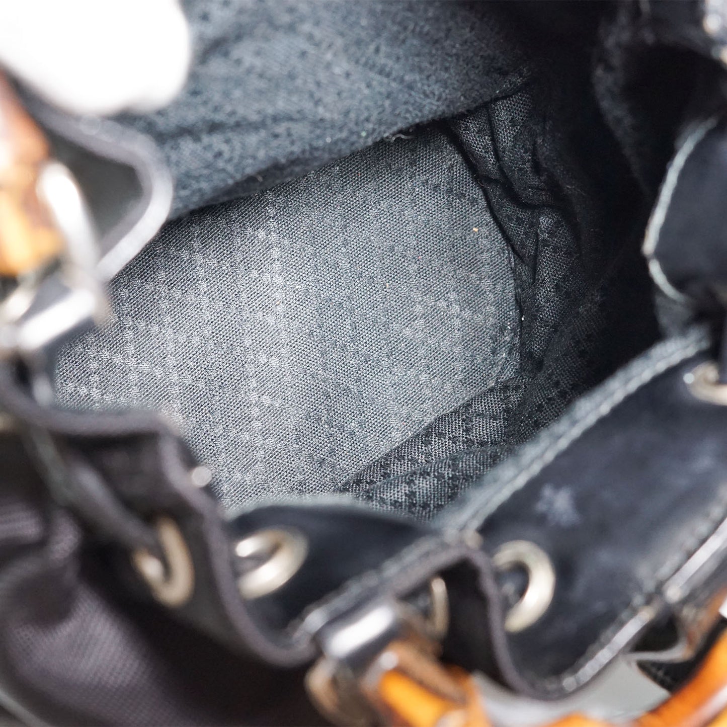 Bamboo Nylon Mini Bucket Bag