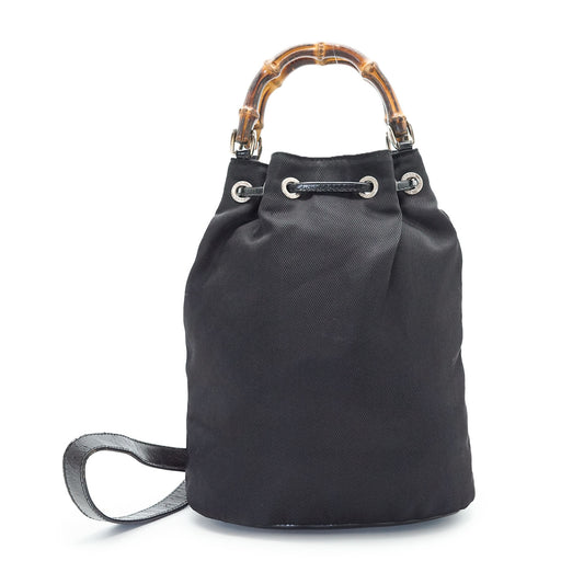 Bamboo Nylon Mini Bucket Bag