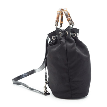 Bamboo Nylon Mini Bucket Bag