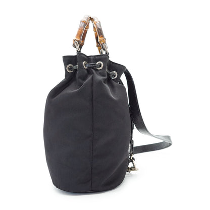 Bamboo Nylon Mini Bucket Bag