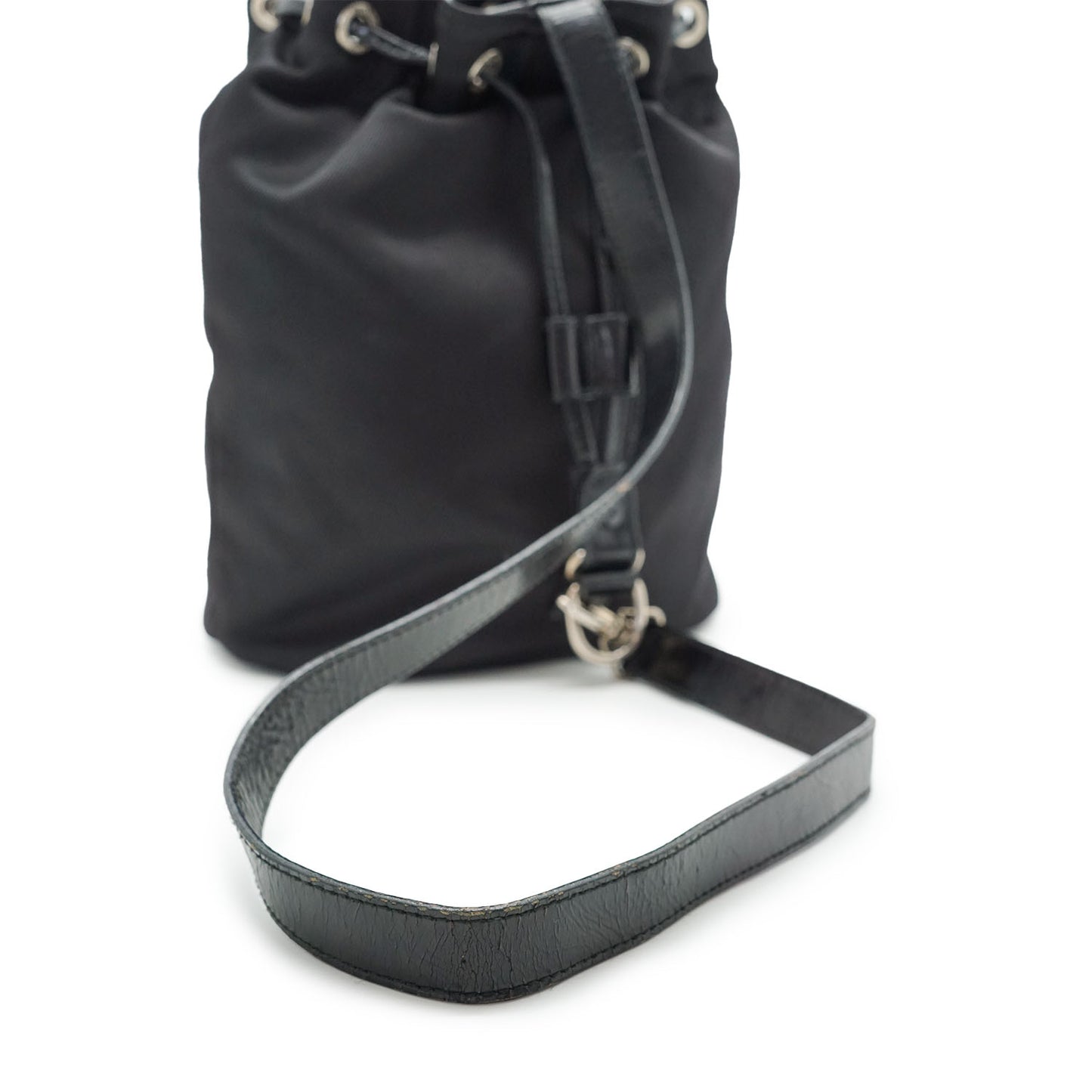 Bamboo Nylon Mini Bucket Bag