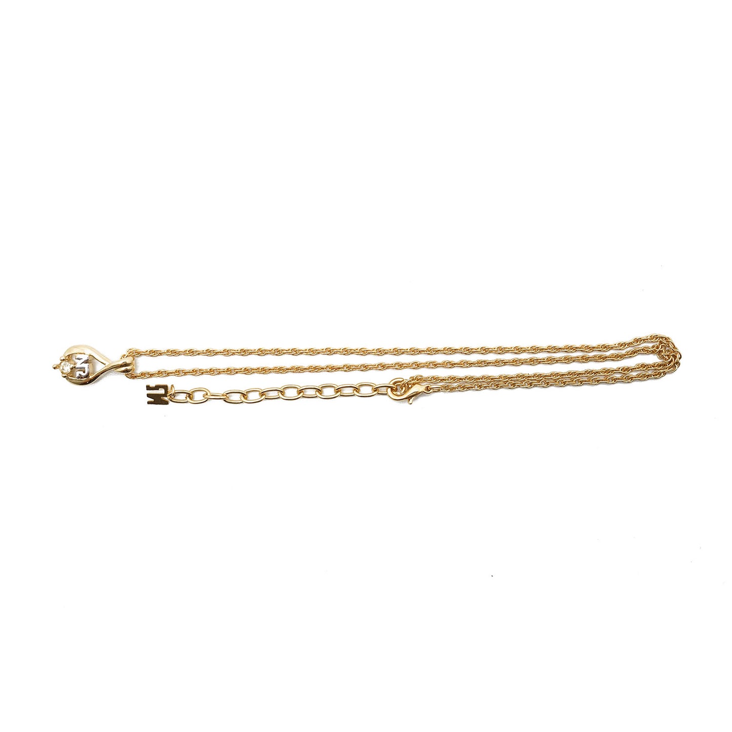 NR Rhinestone Teardrop Pendant Necklace