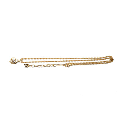 NR Rhinestone Teardrop Pendant Necklace