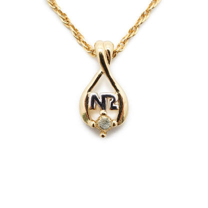 NR Rhinestone Teardrop Pendant Necklace