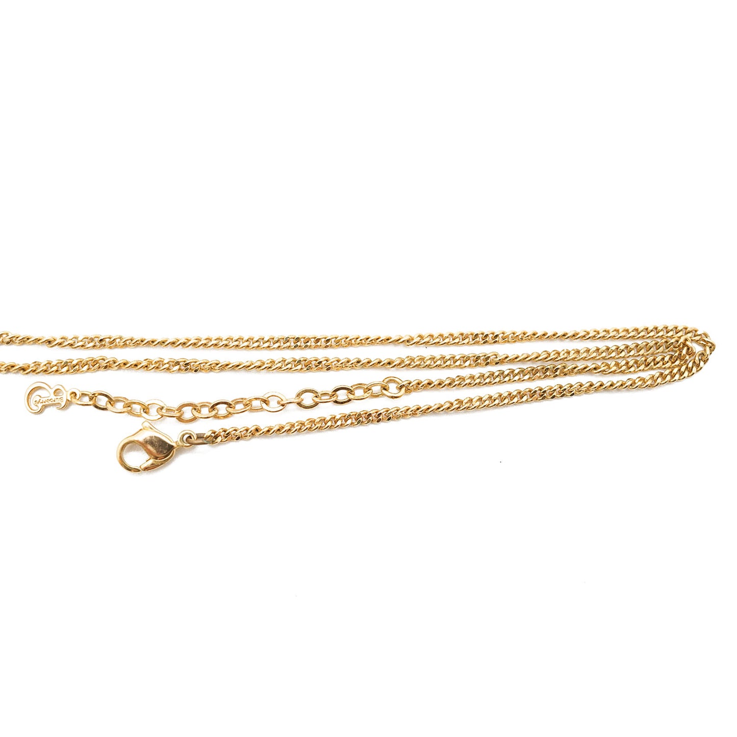 Vintage B Logo Rhinestone Pendant Necklace