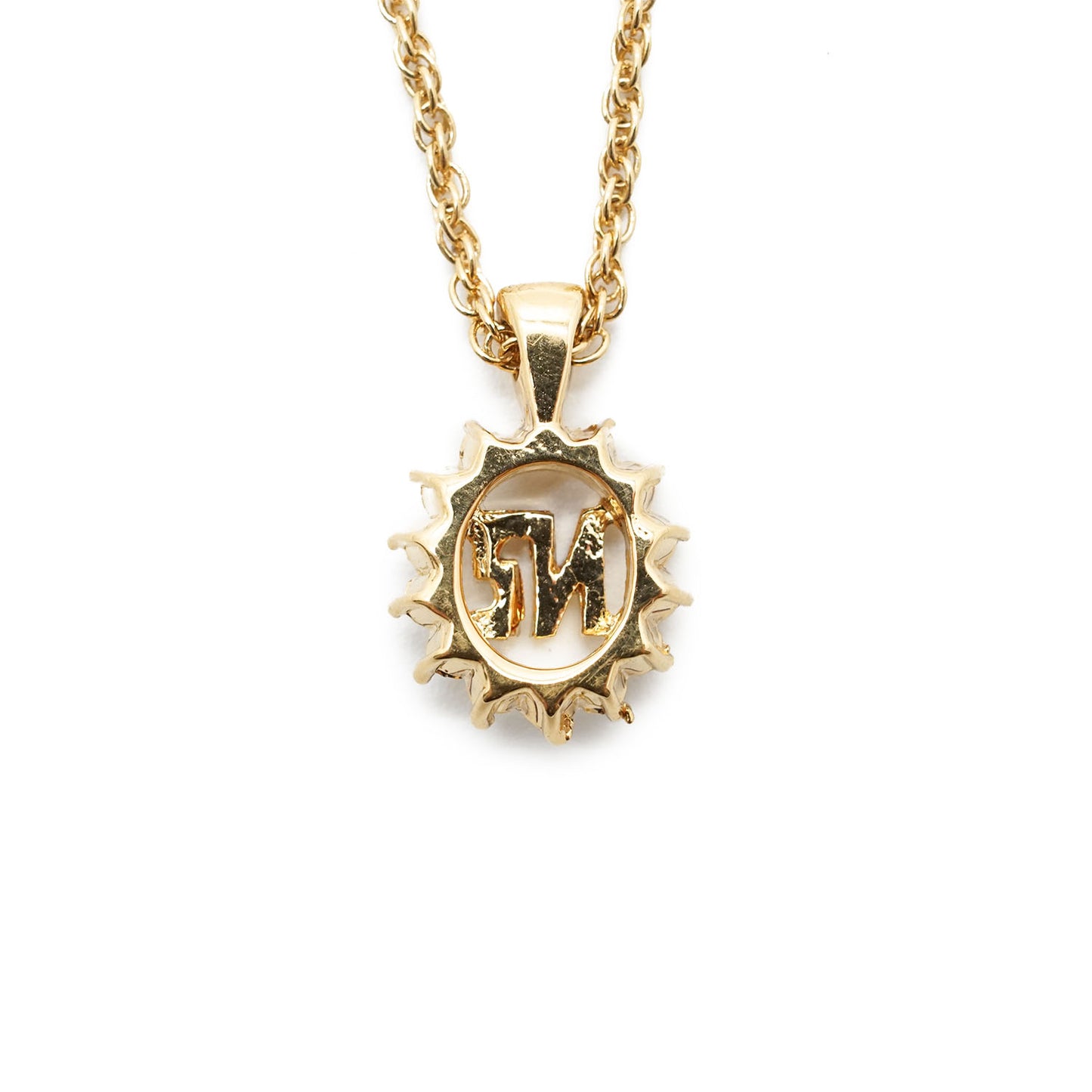 NR Rhinestone Circle Pendant Necklace