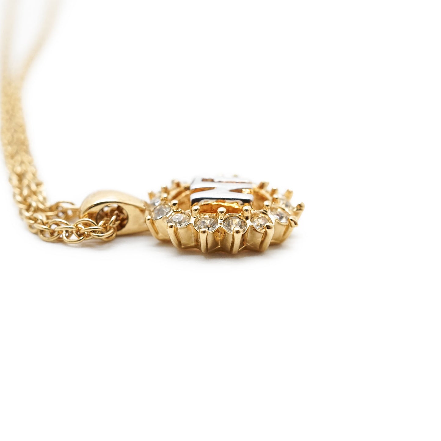 NR Rhinestone Circle Pendant Necklace