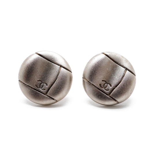 CC Logo Round Button Earrings