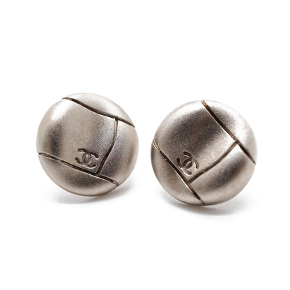 CC Logo Round Button Earrings