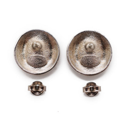 CC Logo Round Button Earrings