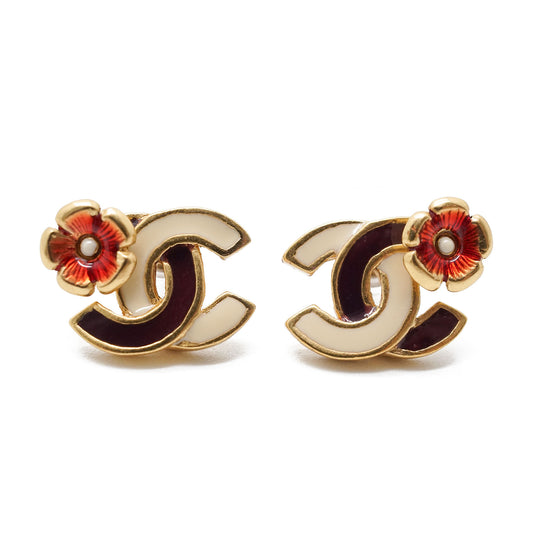 CC Logo Camellia Earrings GP