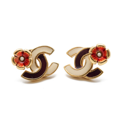 CC Logo Camellia Earrings GP