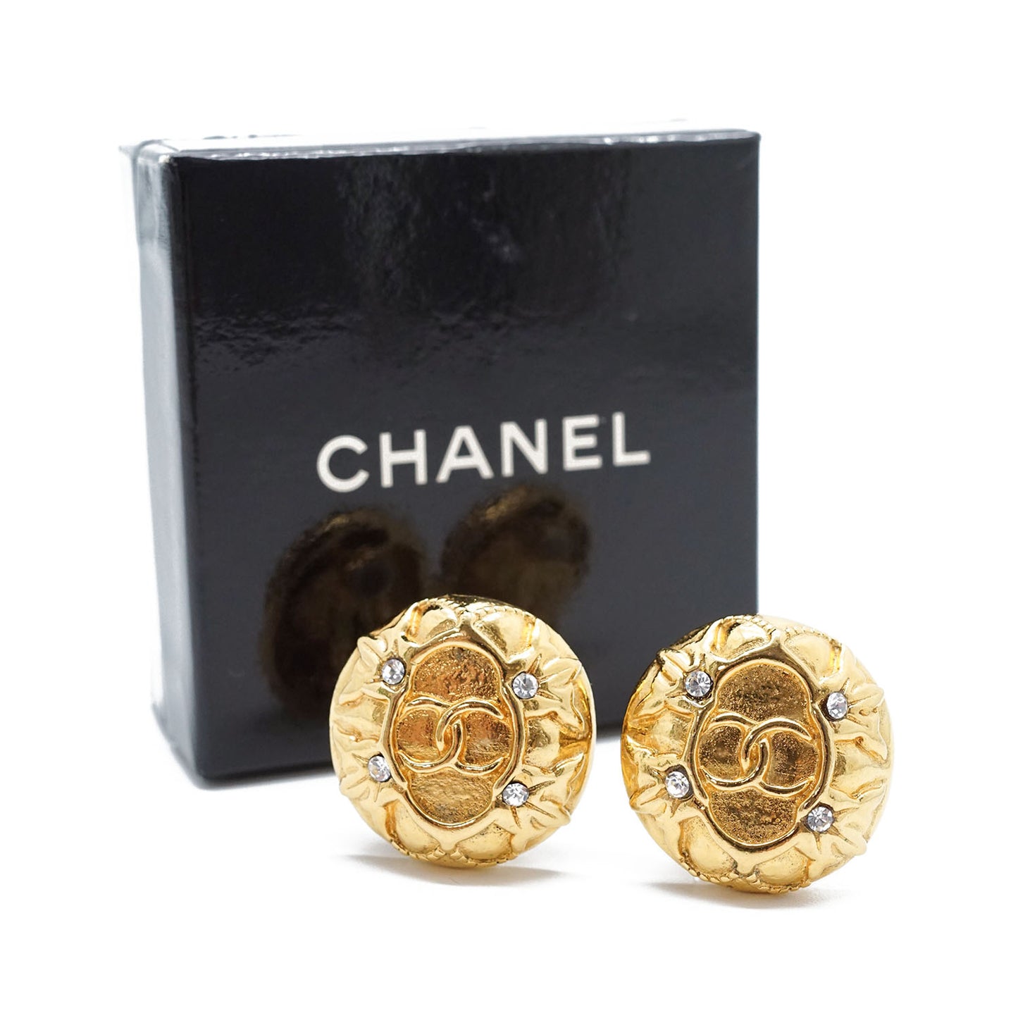 CC Logo Rhinestone Clip-on Earrings GP
