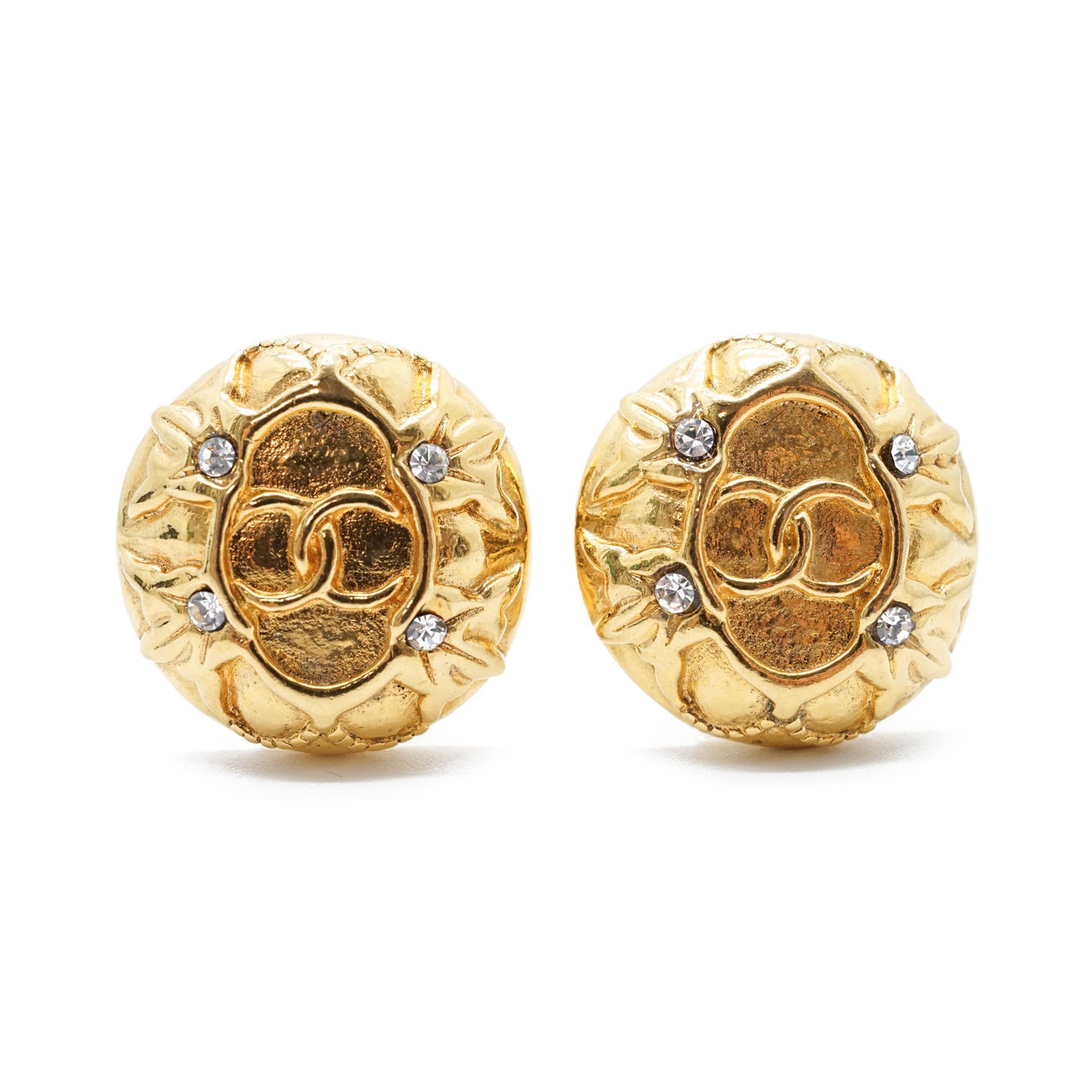 CC Logo Rhinestone Clip-on Earrings GP