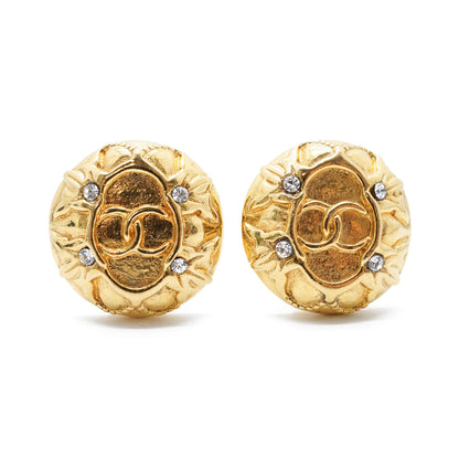 CC Logo Rhinestone Clip-on Earrings GP