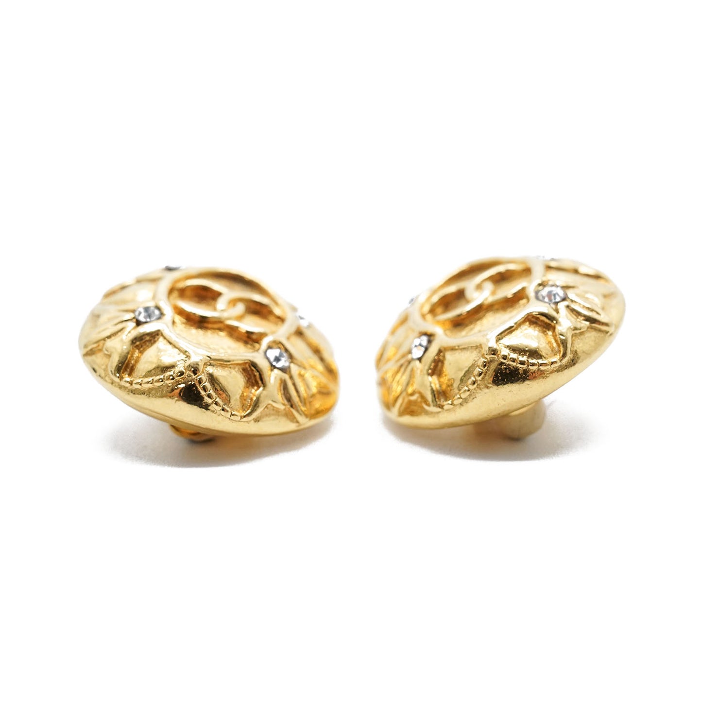 CC Logo Rhinestone Clip-on Earrings GP