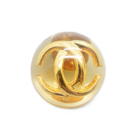Vintage Lucite Dome CC Pin Brooch