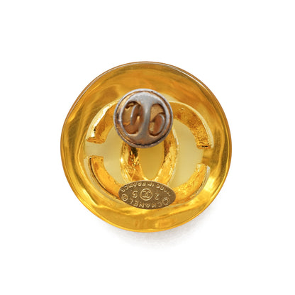 Vintage Lucite Dome CC Pin Brooch