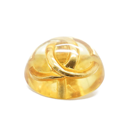 Vintage Lucite Dome CC Pin Brooch