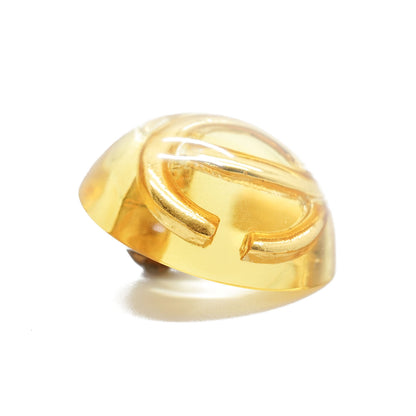 Vintage Lucite Dome CC Pin Brooch