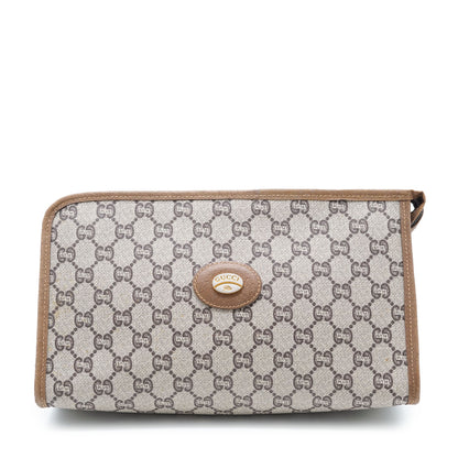 GG Supreme Gucci Plus Vintage Coated Canvas Clutch