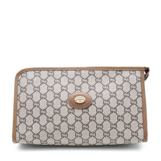 GG Supreme Gucci Plus Vintage Coated Canvas Clutch