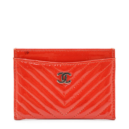 CC V-Stitch Patent Leather Card Case