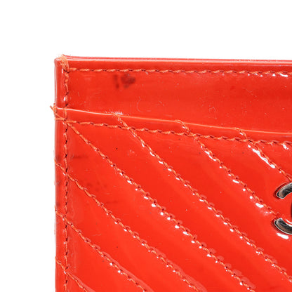 CC V-Stitch Patent Leather Card Case