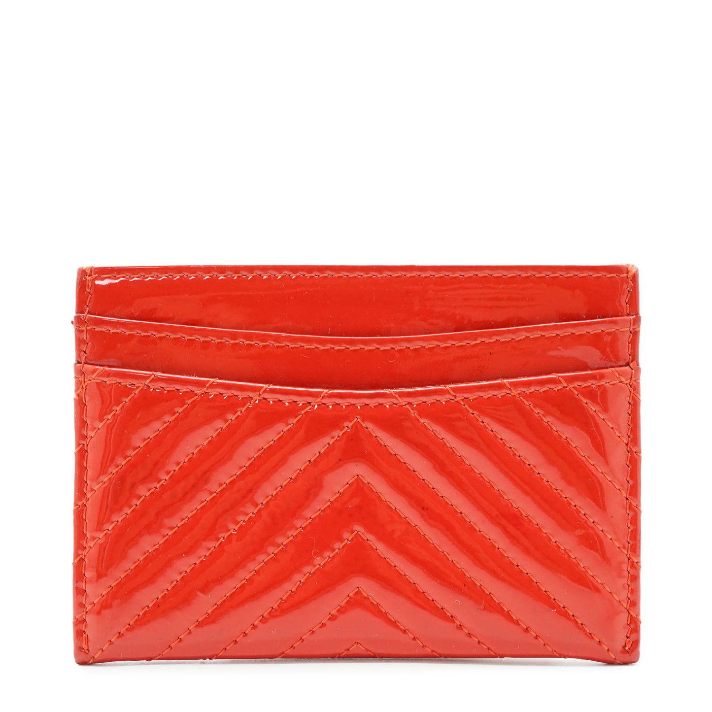 CC V-Stitch Patent Leather Card Case