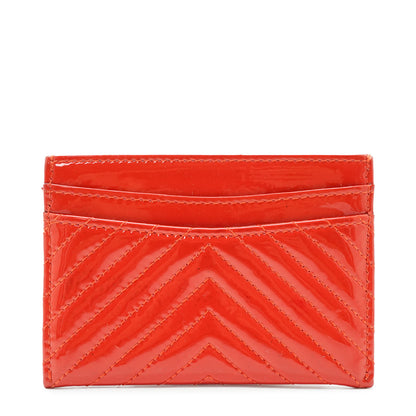 CC V-Stitch Patent Leather Card Case