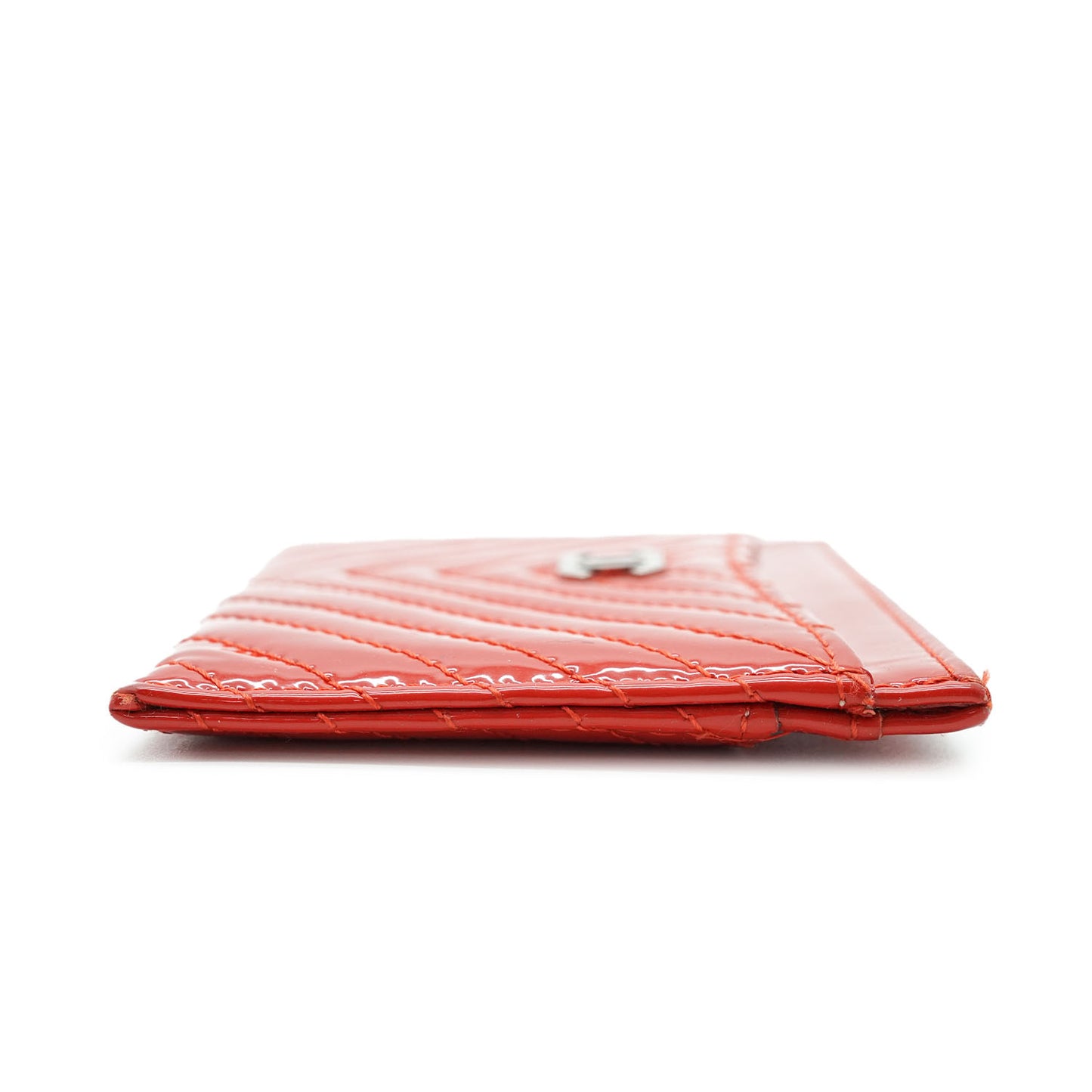 CC V-Stitch Patent Leather Card Case