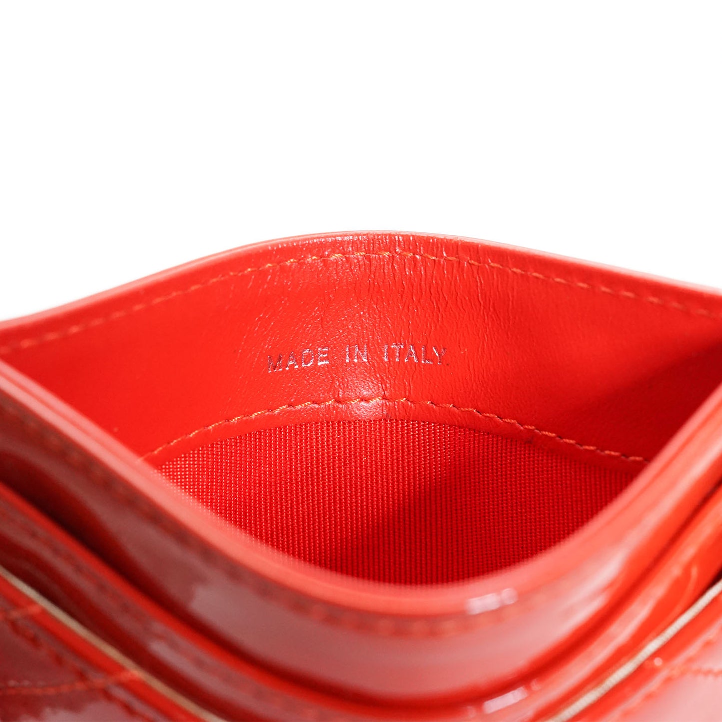 CC V-Stitch Patent Leather Card Case