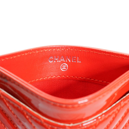 CC V-Stitch Patent Leather Card Case