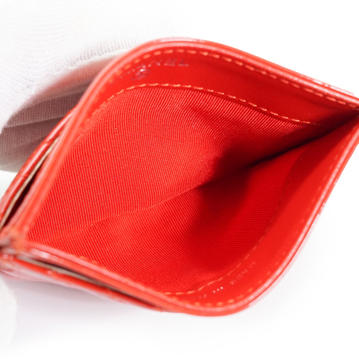 CC V-Stitch Patent Leather Card Case