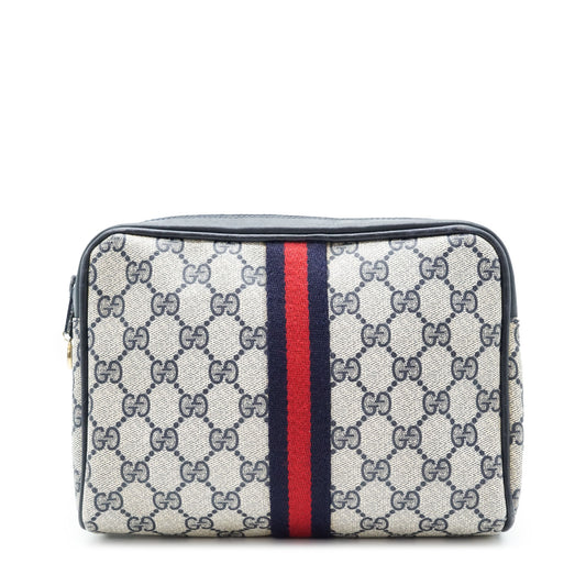 Vintage GG Supreme Coated Canvas Ophidia Clutch