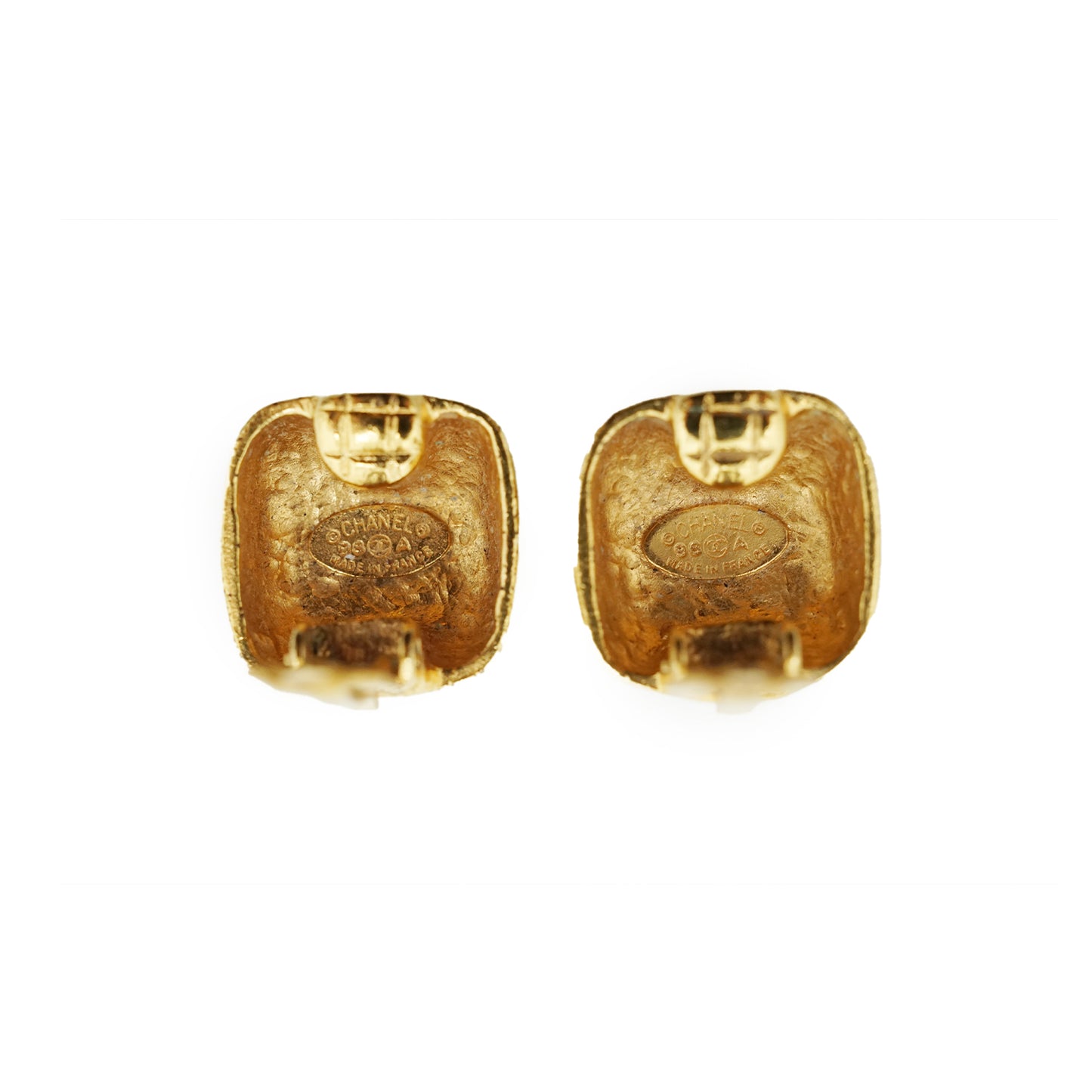 CC Square-shaped Clip-on Earrings