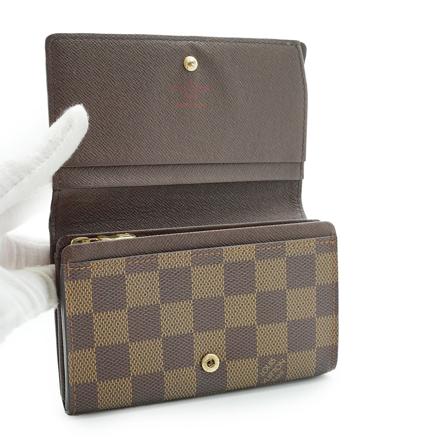 Damier Ebene Porte Monnaie Billet Tresor Bifold Wallet