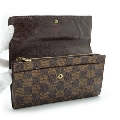 Damier Ebene Porte Monnaie Carte Credit Long Wallet