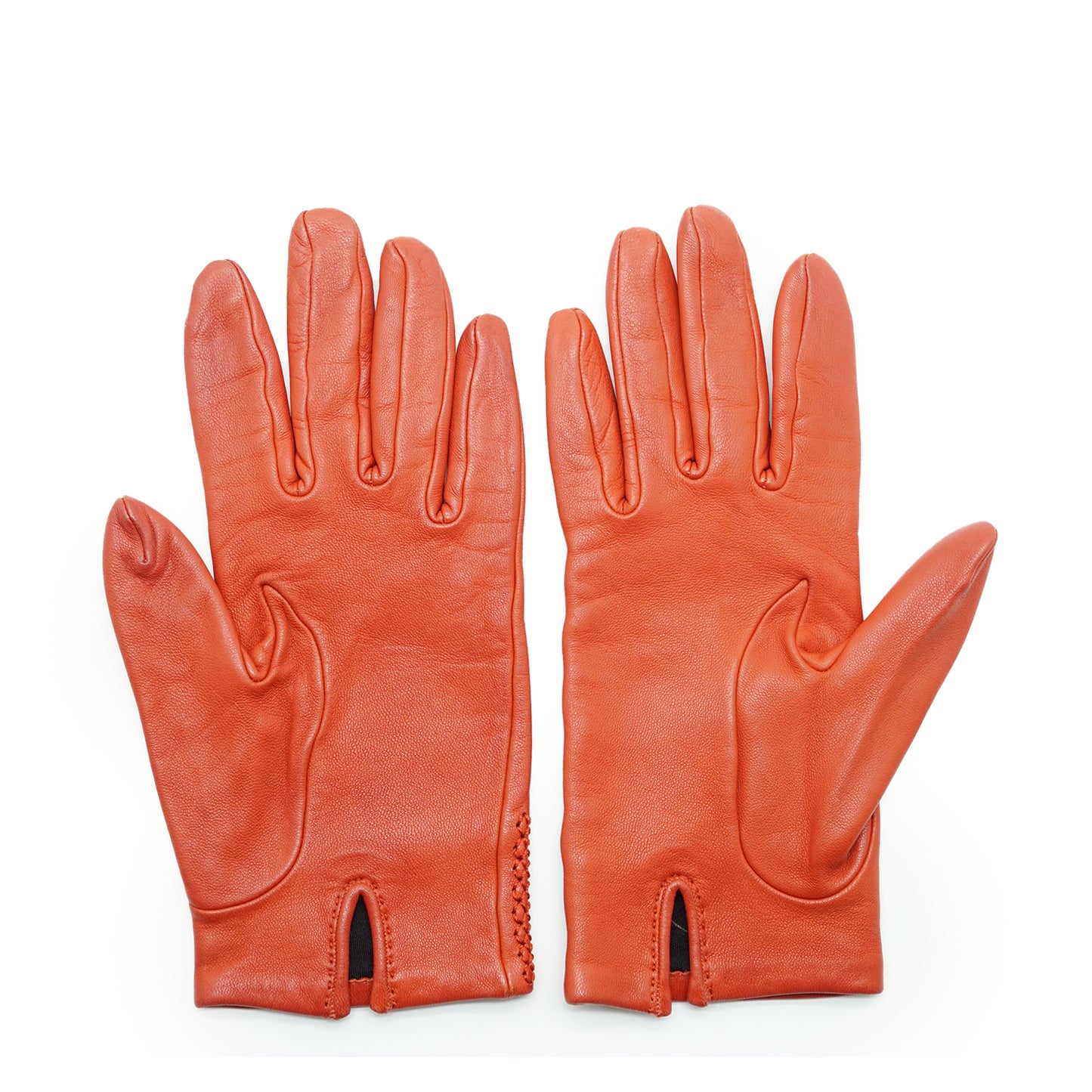 H Logo Leather Gloves 6 1/2