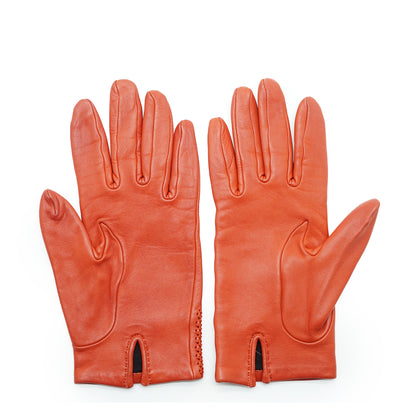 H Logo Leather Gloves 6 1/2