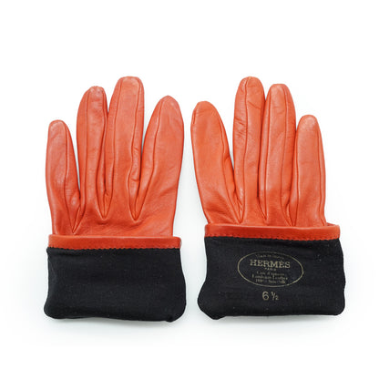 H Logo Leather Gloves 6 1/2