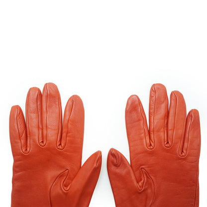 H Logo Leather Gloves 6 1/2