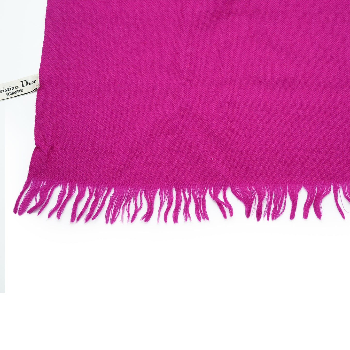 Christian Dior Echarpes Two-tone Fringed Wool Scarf