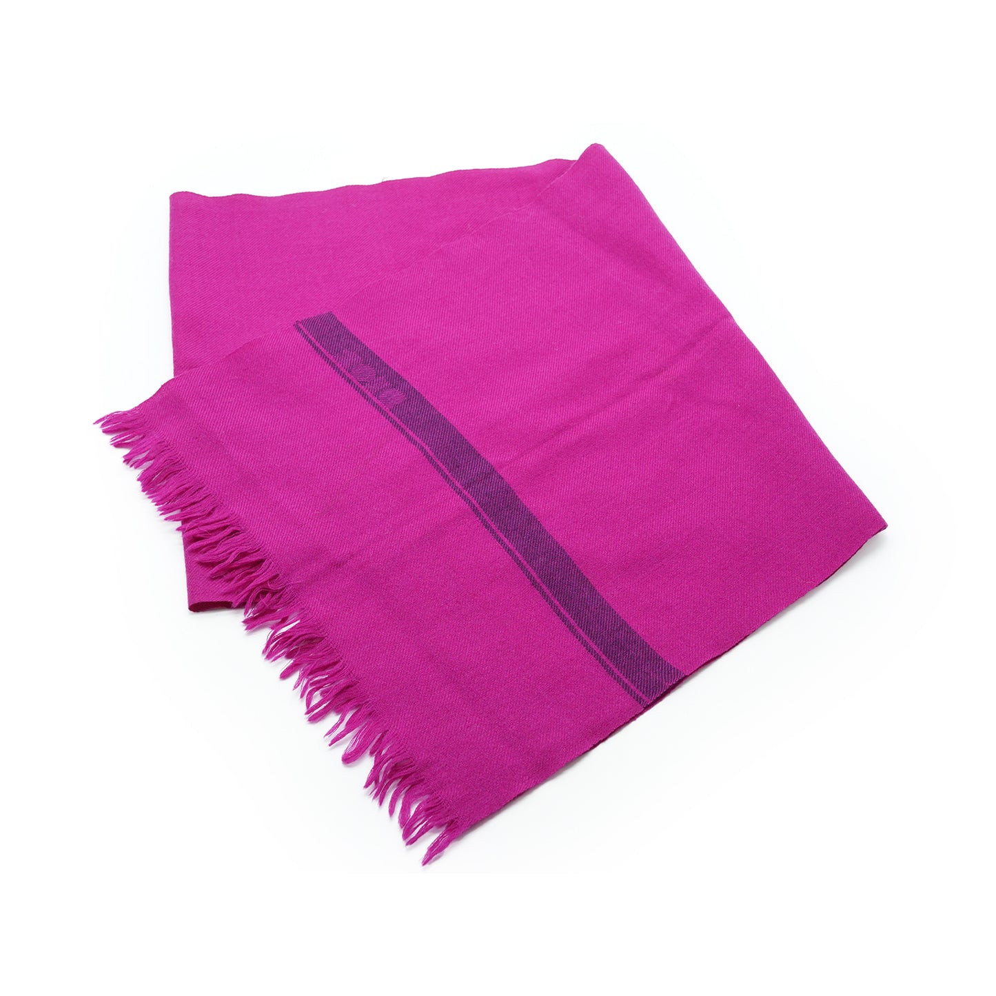 Christian Dior Echarpes Two-tone Fringed Wool Scarf