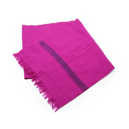 Christian Dior Echarpes Two-tone Fringed Wool Scarf